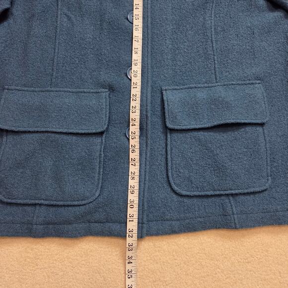 LL Bean Women's 2X Bellandi 100% Boiled Wool Coat Jacket Blue 271134 - Picture 14 of 16